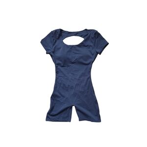 Navy Blue Short Sleeve Romper